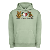 Pigment Oil Green Peace Love Mexicana Urban Hoodie - RanaPortraitStore