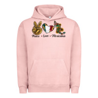 Pigment Salmon Peace Love Mexicana Urban Hoodie - RanaPortraitStore