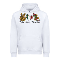 White Peace Love Mexicana Urban Hoodie - RanaPortraitStore