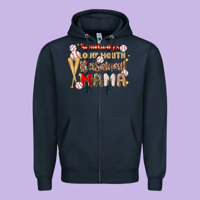 Somebody's Loud Mouth Baseball Zipper Hoodie Designed By Jahusdesignshop