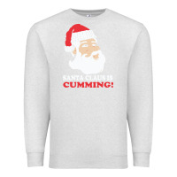 Oatmeal Heather santa claus is cumming dirty humor Premium Sweatshirt - linhVisuals