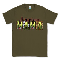 Army Green American Mama  Mother's Day Classic Tee - CowGirlArtShop