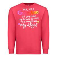Cardinal grandma t  shirt yes i'm grandma if you think my hands are full t  shi Premium Sweatshirt - linhVisuals