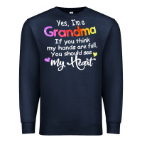 Navy grandma t  shirt yes i'm grandma if you think my hands are full t  shi Premium Sweatshirt - linhVisuals