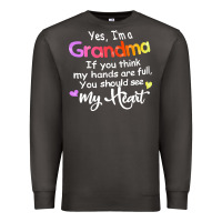 Smoke grandma t  shirt yes i'm grandma if you think my hands are full t  shi Premium Sweatshirt - linhVisuals