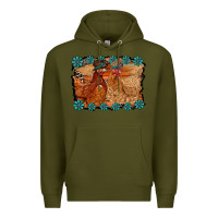 Army Green chicken western Premium Hoodie - RacoonDesign