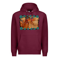 Burgundy chicken western Premium Hoodie - RacoonDesign