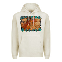 Oatmeal Heather chicken western Premium Hoodie - RacoonDesign