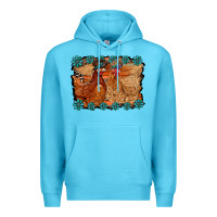 Ocean Blue chicken western Premium Hoodie - RacoonDesign