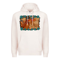 Pale Pink chicken western Premium Hoodie - RacoonDesign