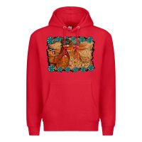 Red chicken western Premium Hoodie - RacoonDesign