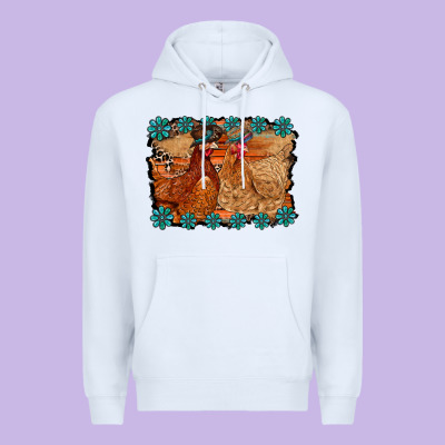 Chicken Western Premium Hoodie Designed By Racoondesign