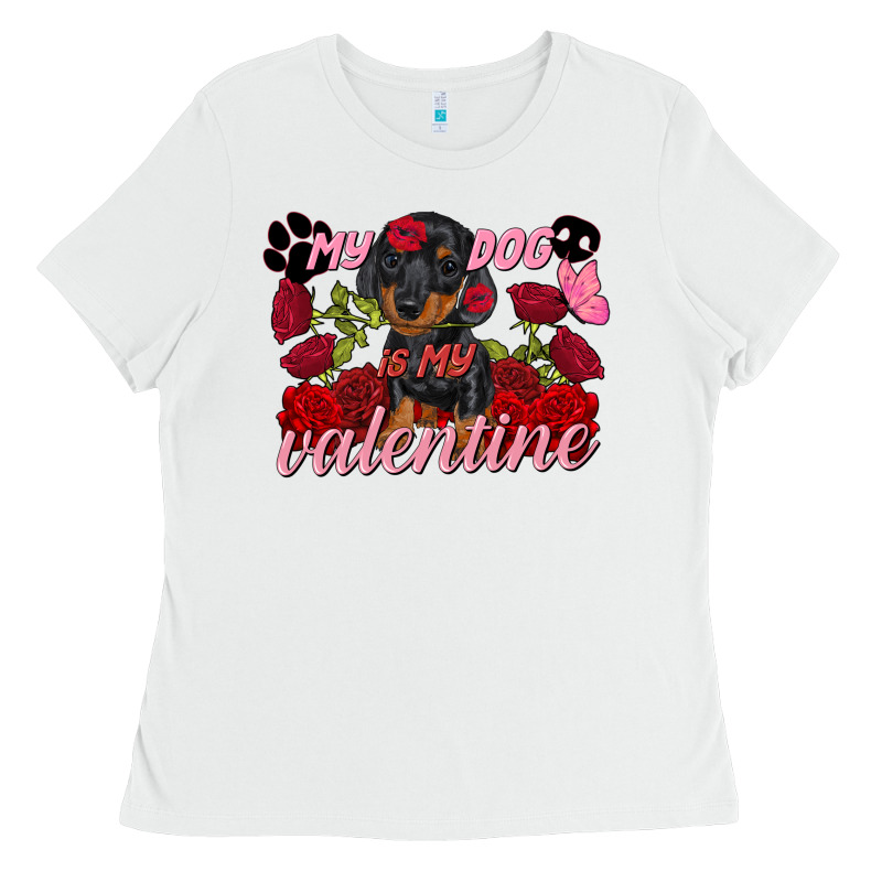 My Dog Is My Valentine's Day Ladies Tee by FaDigitalArtStudio | Teevron