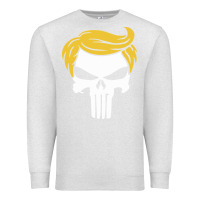 Oatmeal Heather trump skull Premium Sweatshirt - linhVisuals