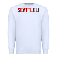 White Seattle University Premium Sweatshirt - linhVisuals