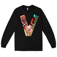 Black farm life alphabet lowercase letters v Long Sleeve Tee - BundleAndBundleShop