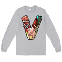 Farm Life Alphabet Lowercase Letters V Long Sleeve Tee | Teevron