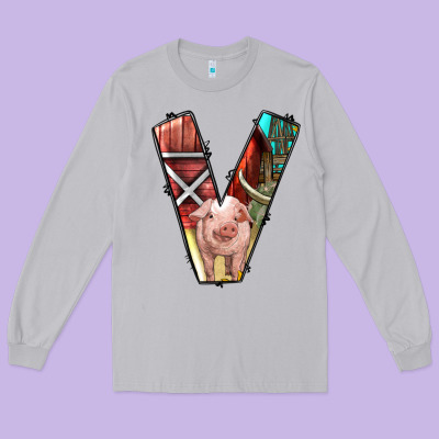 Farm Life Alphabet Lowercase Letters V Long Sleeve Tee Designed By Bundleandbundleshop