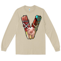 Mushroom farm life alphabet lowercase letters v Long Sleeve Tee - BundleAndBundleShop