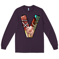 Plum farm life alphabet lowercase letters v Long Sleeve Tee - BundleAndBundleShop