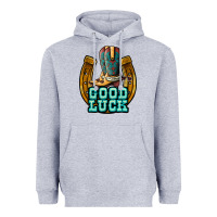 Heather Grey good luck Heavyweight Hoodie - JahusDesignShop