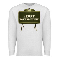Oatmeal Heather front toward enemy distressed claymore mine military Premium Sweatshirt - linhVisuals