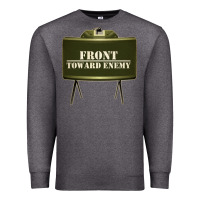 Charcoal Heather front toward enemy distressed claymore mine military Premium Sweatshirt - linhVisuals