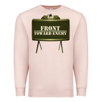 Pale Pink front toward enemy distressed claymore mine military Premium Sweatshirt - linhVisuals