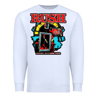 White RUSH MUSIC Premium Sweatshirt - linhVisuals