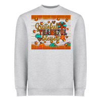 Heather Grey grateful thankful blessed Heavyweight Sweatshirt - JahusDesignShop