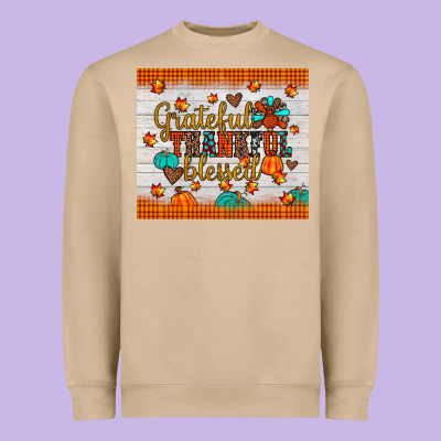 Grateful Thankful Blessed Heavyweight Sweatshirt Designed By Jahusdesignshop