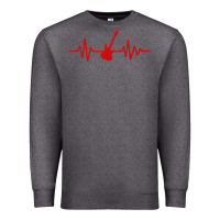 Charcoal Heather heartbeat electric guitar Premium Sweatshirt - linhVisuals