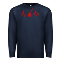 Navy heartbeat electric guitar Premium Sweatshirt - linhVisuals