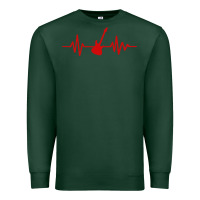 Sports Green heartbeat electric guitar Premium Sweatshirt - linhVisuals