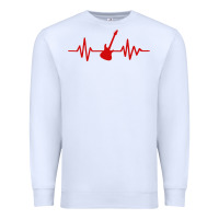White heartbeat electric guitar Premium Sweatshirt - linhVisuals
