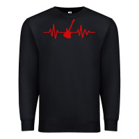 Black heartbeat electric guitar Premium Sweatshirt - linhVisuals