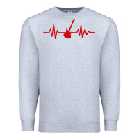 Heather Grey heartbeat electric guitar Premium Sweatshirt - linhVisuals