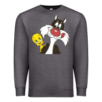 Charcoal Heather tweety and sylvester Premium Sweatshirt - linhVisuals
