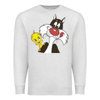 Oatmeal Heather tweety and sylvester Premium Sweatshirt - linhVisuals