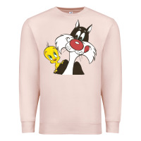 Pale Pink tweety and sylvester Premium Sweatshirt - linhVisuals