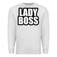 Oatmeal Heather Lady boss... Premium Sweatshirt - linhVisuals