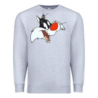 Heather Grey sylvester  face Premium Sweatshirt - linhVisuals
