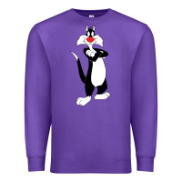 Purple sylvester cat Premium Sweatshirt - linhVisuals