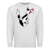 Oatmeal Heather sylvester cat Premium Sweatshirt - linhVisuals