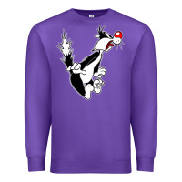 Purple sylvester cat Premium Sweatshirt - linhVisuals