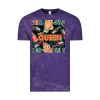 Cloud Purple nail queen hand and polish with lights and leopard seamless pattern bb Vintage Tee - BundleAndBundleShop