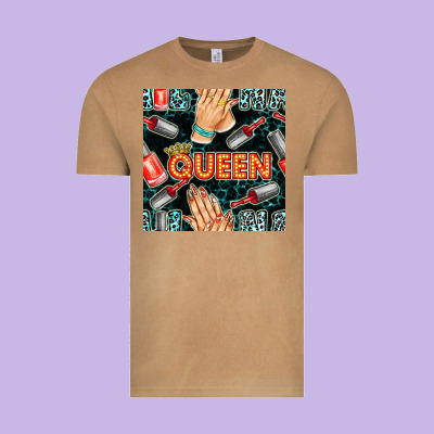 Nail Queen Hand And Polish With Lights And Leopard Seamless Pattern Bb Vintage Tee Designed By Bundleandbundleshop