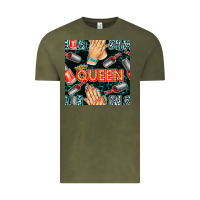 Vintage Olive nail queen hand and polish with lights and leopard seamless pattern bb Vintage Tee - BundleAndBundleShop