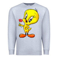 Heather Grey tweety Premium Sweatshirt - linhVisuals