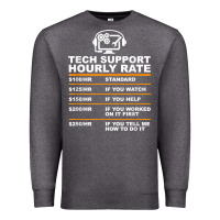 Charcoal Heather tech support hourly rate t shirt Premium Sweatshirt - linhVisuals